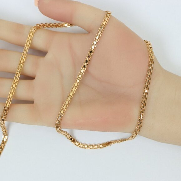 "Chunky Rose Gold Chain Necklace Bold & Stylish Look, XPNL0131 - Picture 11 of 12